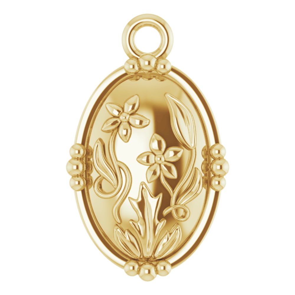 14K Yellow Vintage-Inspired Floral Dangle