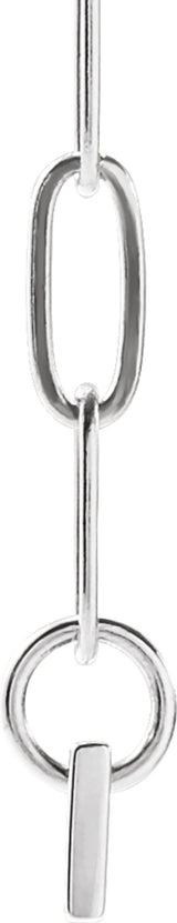 14K White Gold Engravable Bar 16" Necklace