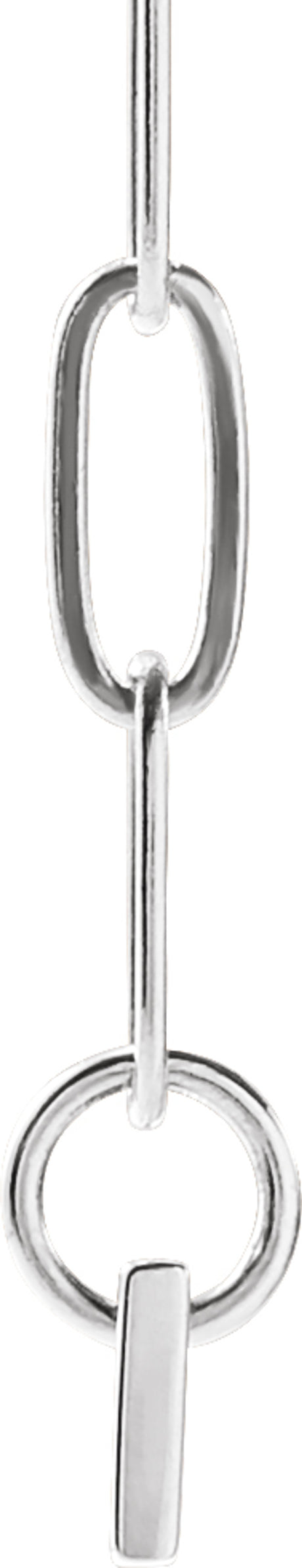 14K White Gold Engravable Bar 16" Necklace