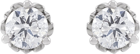 14K White 1/2 CTW Lab-Grown Diamond Vintage-Inspired Earrings