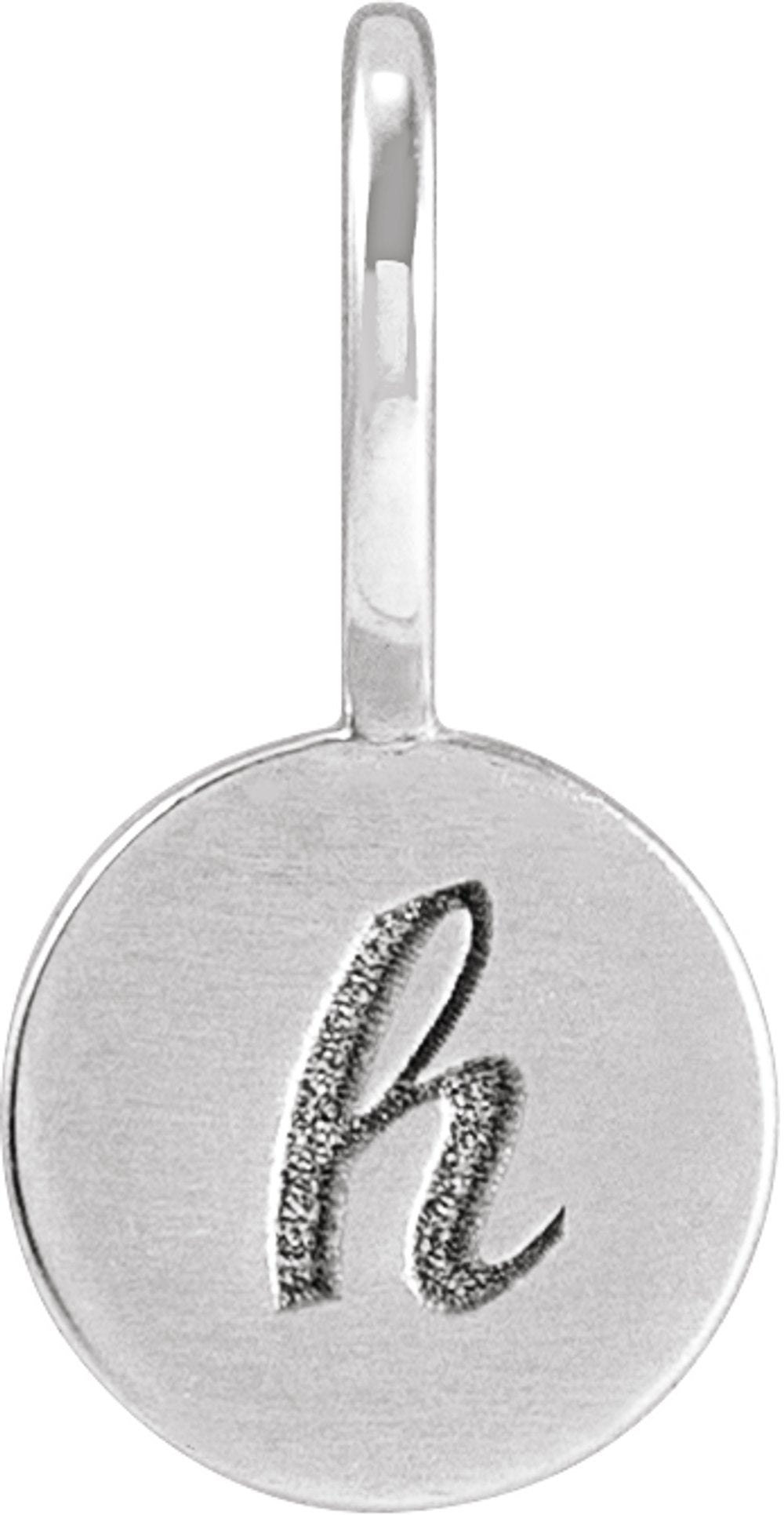 14K White Gold Engravable Disc Charm/Pendant
