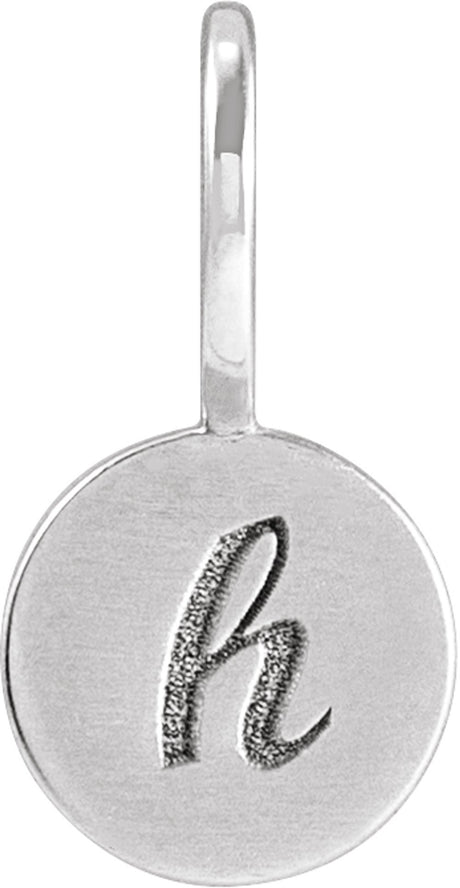 14K White Gold Engravable Disc Charm/Pendant