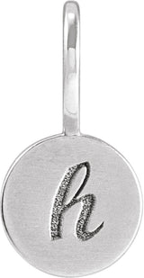 14K White Gold Engravable Disc Charm/Pendant
