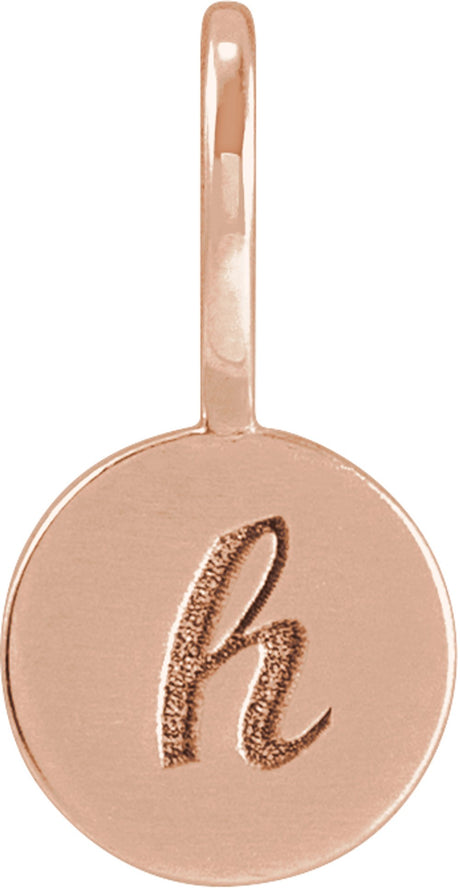 14K Rose Gold Engravable Disc Charm/Pendant 