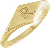 14K Yellow Geometric Signet Ring