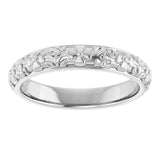 Sterling Silver 3.6 mm Floral Half Round Band Size 7