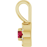 14K Yellow 3 mm Natural Ruby & .03 CTW Natural Diamond Halo-Style Pendant