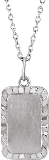 Sterling Silver Engravable Sunburst 16-18" Necklace