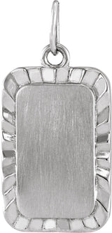 Sterling Silver Engravable Sunburst Pendant