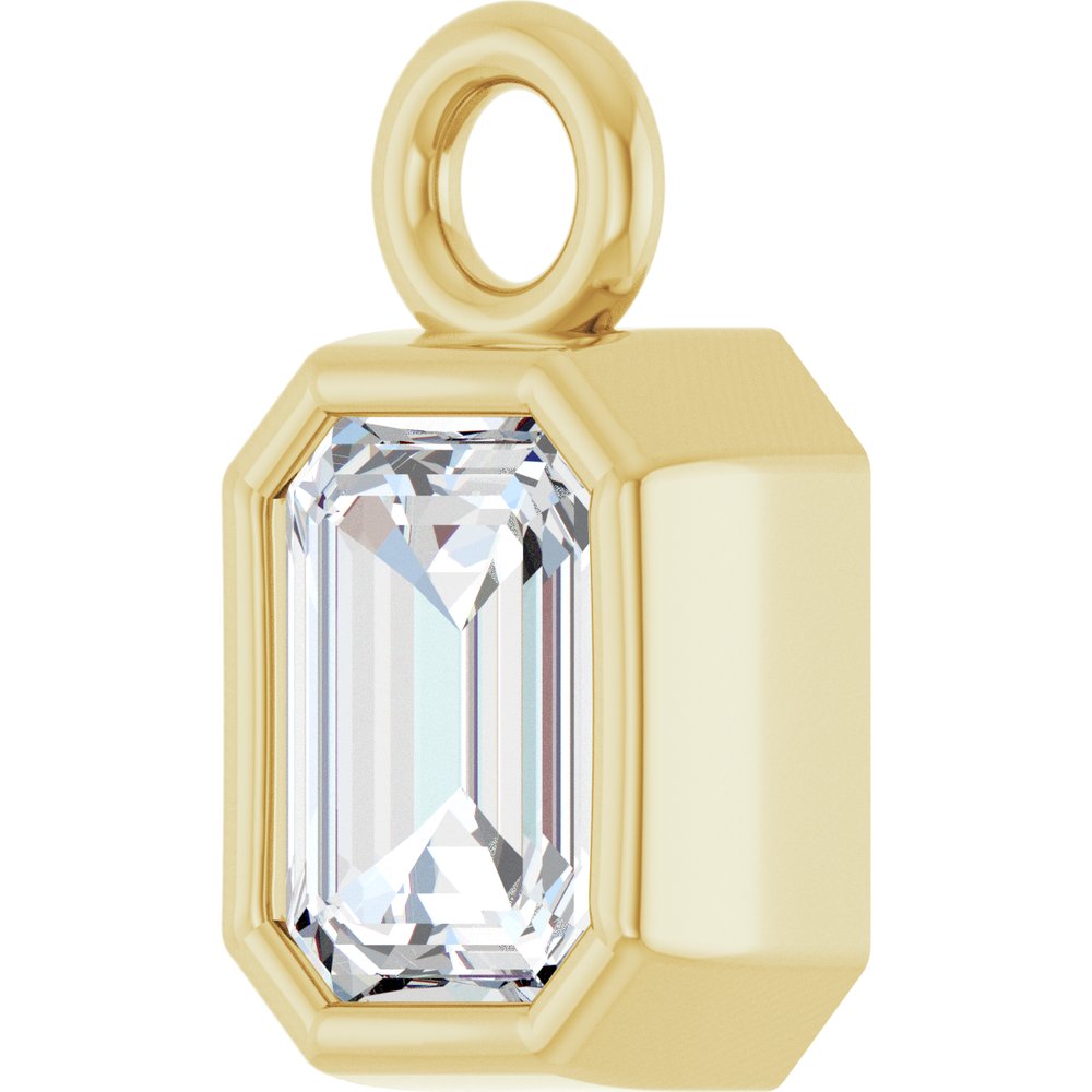 14K Yellow 1/4 CT Lab-Grown Diamond Bezel-Set Dangle