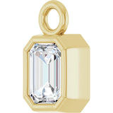 14K Yellow 1/4 CT Lab-Grown Diamond Bezel-Set Dangle