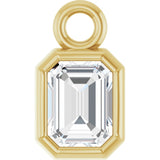 14K Yellow 1/4 CT Lab-Grown Diamond Bezel-Set Dangle