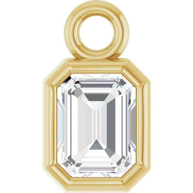 14K Yellow 1/4 CT Lab-Grown Diamond Bezel-Set Dangle