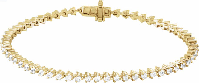 14K Yellow 3 CTW Lab-Grown Diamond 7 1/4" Line Bracelet