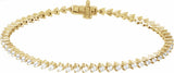 14K Yellow Gold 2 CTW Lab-Grown Diamond 7 1/4" Line Bracelet