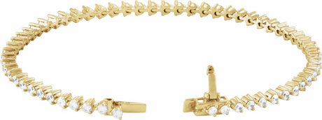 14K Yellow Gold 3 CTW Natural Diamond 7 1/4" Line Bracelet