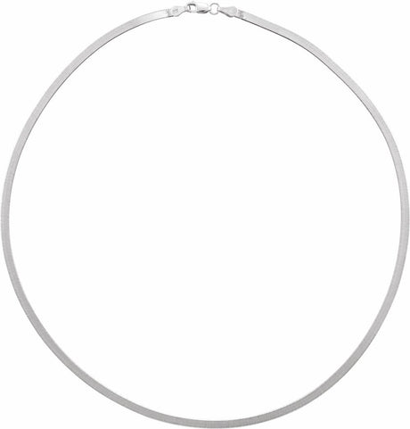 14K White 2.8 mm Flexible Herringbone 18" Chain