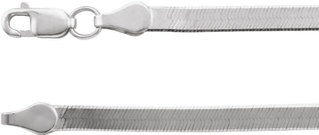 14K White Gold 2.8 mm Flexible Herringbone 7" Chain
