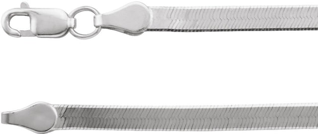 14K White Gold 2.8 mm Flexible Herringbone 18" Chain