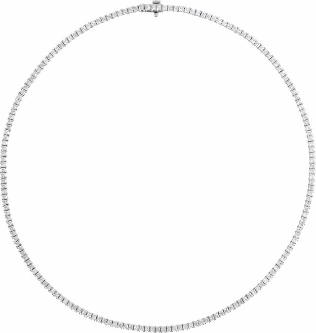 14K White 7 1/4 CTW Lab-Grown Diamond Line 16" Necklace