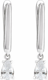 14K White 1/2 CTW Lab-Grown Diamond Lever Back Earrings