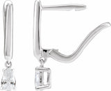 14K White 1/2 CTW Lab-Grown Diamond Lever Back Earrings