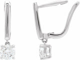 14K White Gold 1 CTW Lab-Grown Diamond Lever Back Earrings