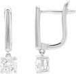 14K White Gold 1 CTW Lab-Grown Diamond Lever Back Earrings