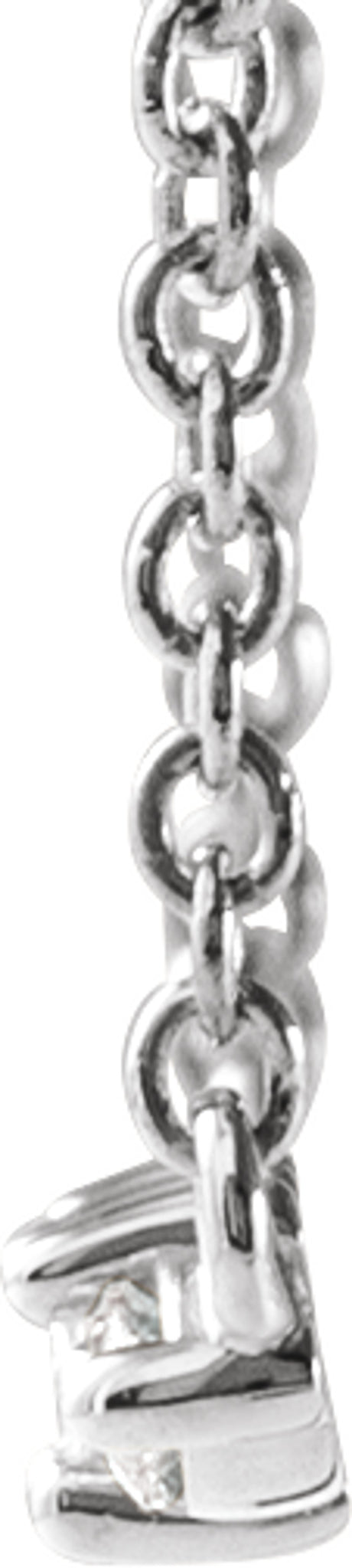 14K White Gold 1/6 CTW Natural Diamond Bar 18" Necklace