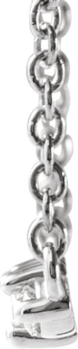 14K White Gold 1/6 CTW Natural Diamond Bar 18" Necklace