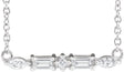 14K White Gold 1/6 CTW Natural Diamond Bar 18" Necklace