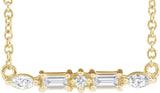 14K Yellow 1/6 CTW Natural Diamond Bar 18" Necklace