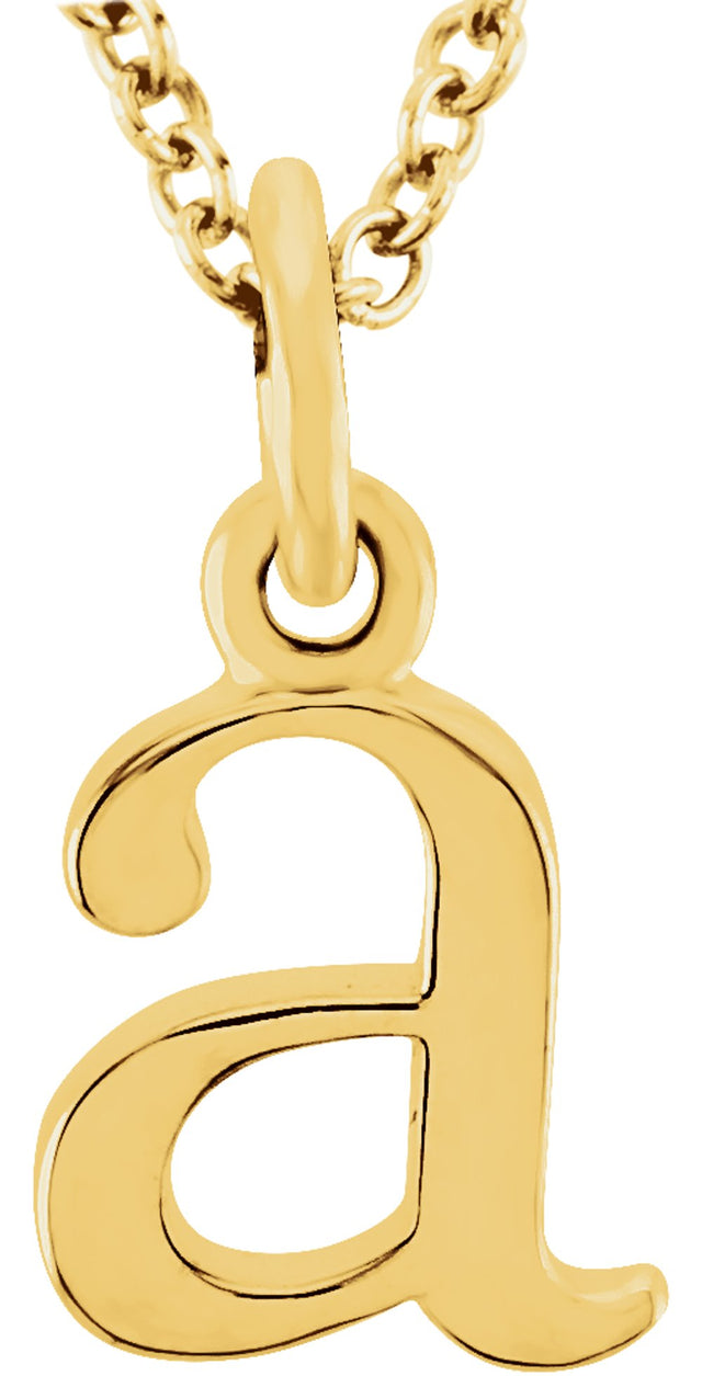 14K Yellow Lowercase Initial a 16" Necklace