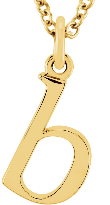 14K Yellow Gold Lowercase Initial b 16" Necklace