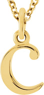 14K Yellow Gold Lowercase Initial c 16" Necklace
