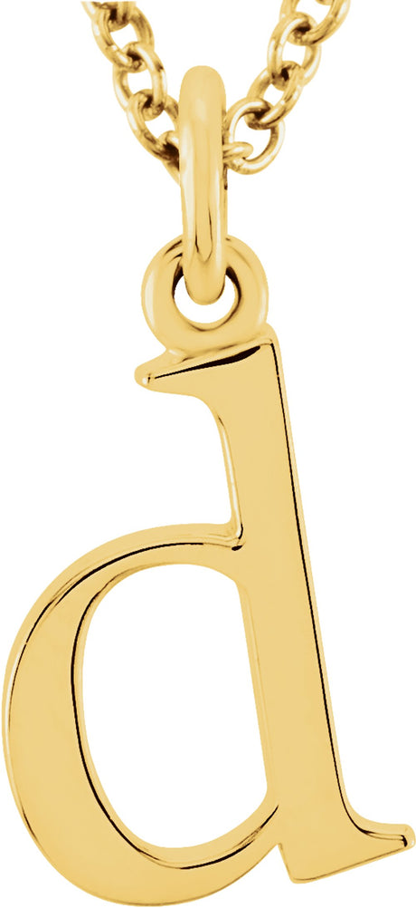 14K Yellow Lowercase Initial d 16" Necklace