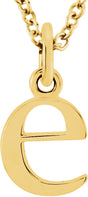 14K Yellow Gold Lowercase Initial e 16" Necklace