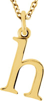 14K Yellow Lowercase Initial h 16" Necklace