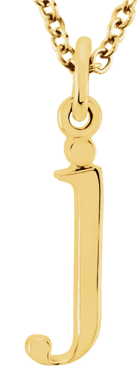 14K Yellow Lowercase Initial j 16" Necklace