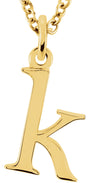 14K Yellow Gold Lowercase Initial k 16" Necklace