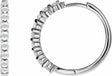 14K White Gold 1/3 CTW Rose-Cut Natural Diamond Hinged 20 mm  Hoop Earrings