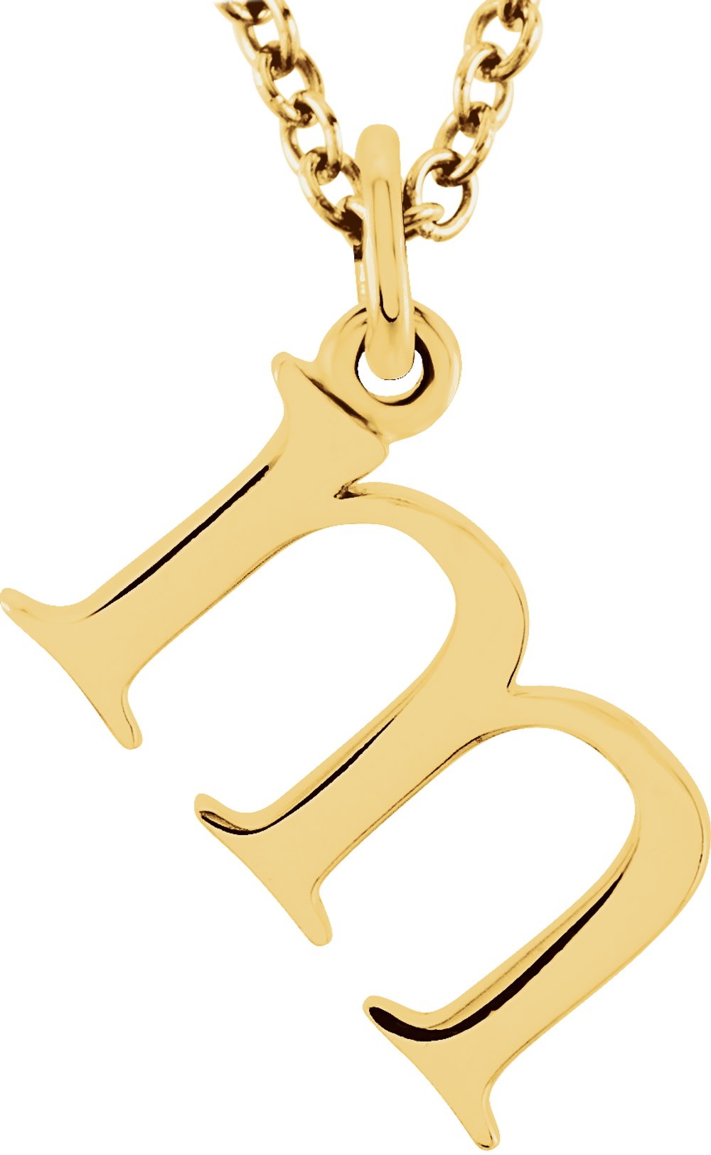 14K Yellow Gold Lowercase Initial m 16" Necklace