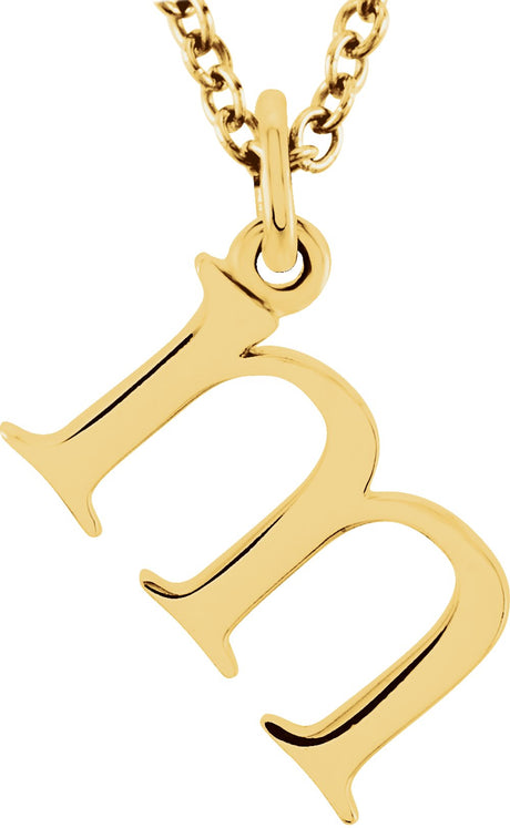18K Yellow Gold-Plated Sterling Silver Lowercase Initial m 16" Necklace
