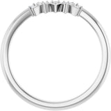 14K White Gold .03 CTW Natural Diamond Contour Band
