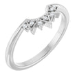 14K White Gold .03 CTW Natural Diamond Contour Band