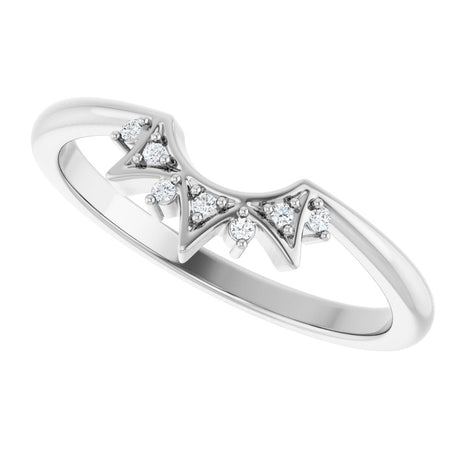 14K White Gold .03 CTW Natural Diamond Contour Band
