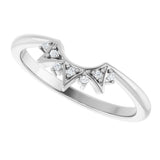 14K White Gold .03 CTW Natural Diamond Contour Band