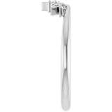 14K White Gold .03 CTW Natural Diamond Contour Band
