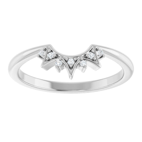 14K White Gold .03 CTW Natural Diamond Contour Band