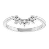14K White Gold .03 CTW Natural Diamond Contour Band